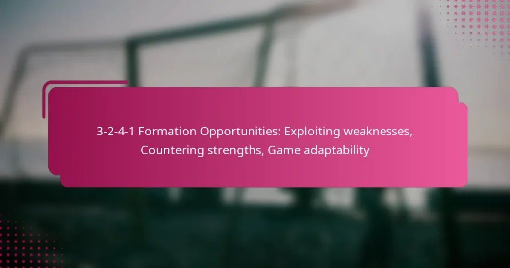 3-2-4-1 Formation Opportunities: Exploiting weaknesses, Countering strengths, Game adaptability
