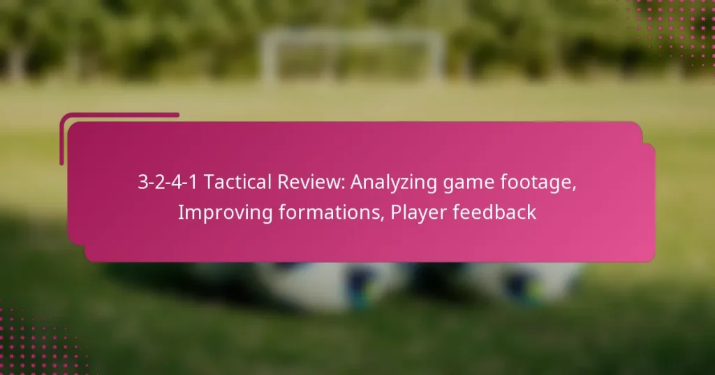3-2-4-1 Tactical Review: Analyzing game footage, Improving formations, Player feedback