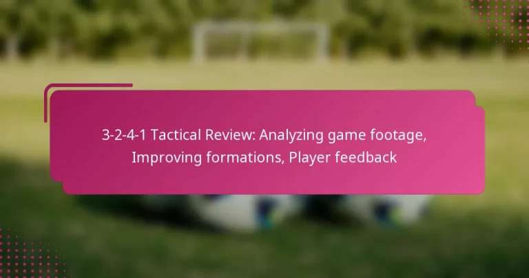 3-2-4-1 Tactical Review: Analyzing game footage, Improving formations, Player feedback