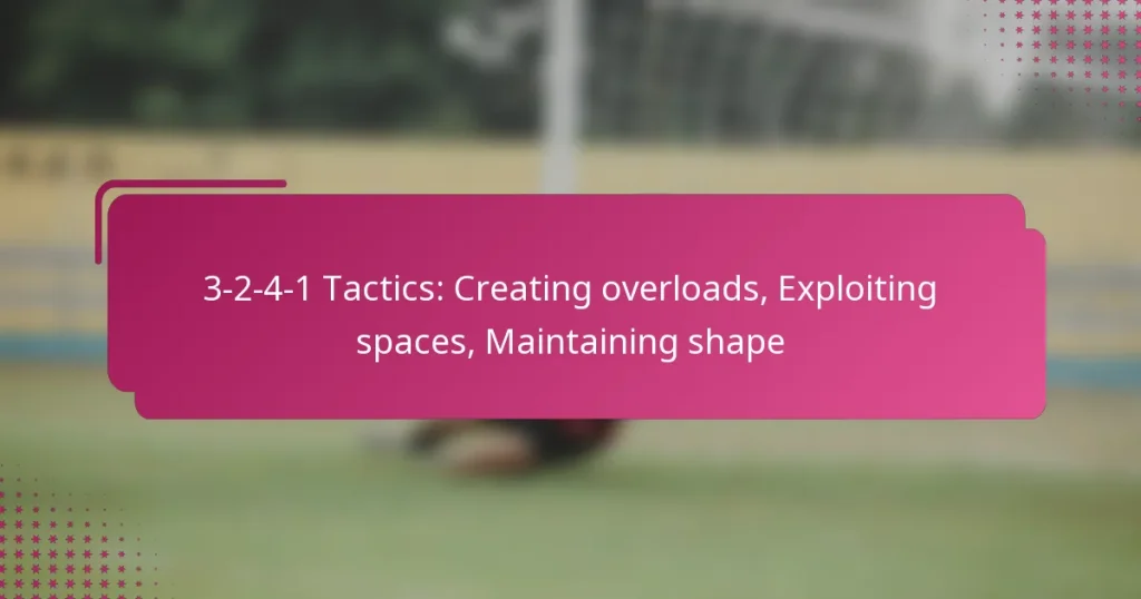 3-2-4-1 Tactics: Creating overloads, Exploiting spaces, Maintaining shape