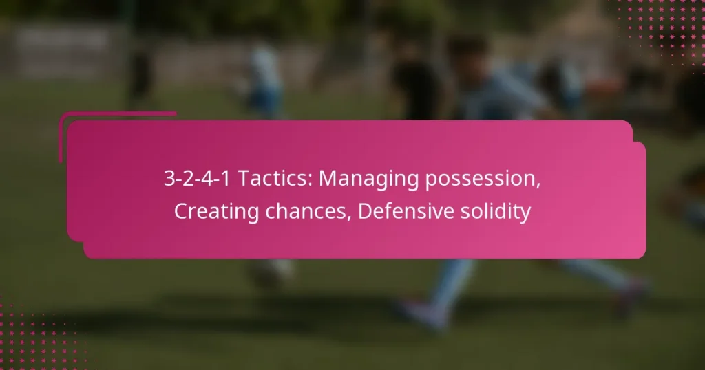 3-2-4-1 Tactics: Managing possession, Creating chances, Defensive solidity