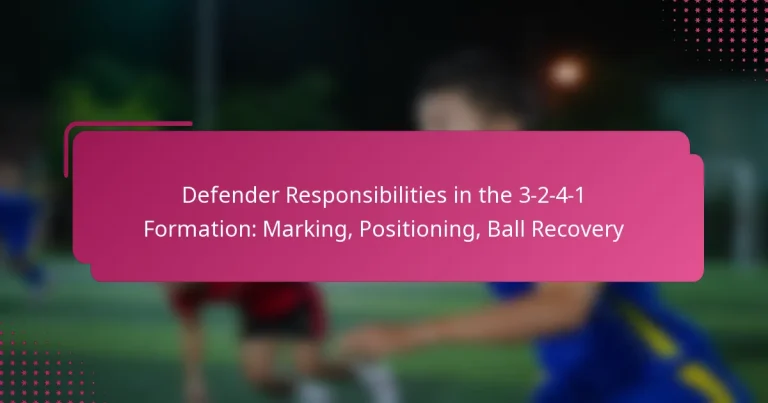 Defender Responsibilities in the 3-2-4-1 Formation: Marking, Positioning, Ball Recovery