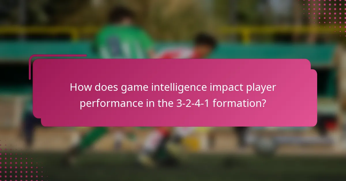 How does game intelligence impact player performance in the 3-2-4-1 formation?