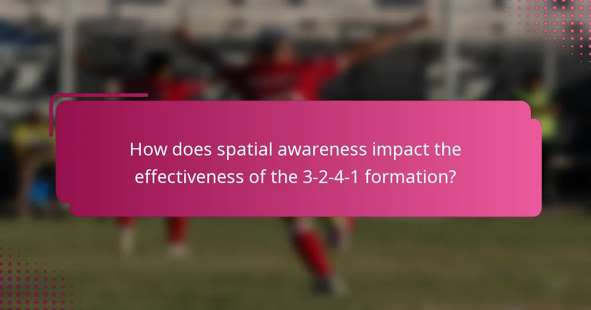 How does spatial awareness impact the effectiveness of the 3-2-4-1 formation?