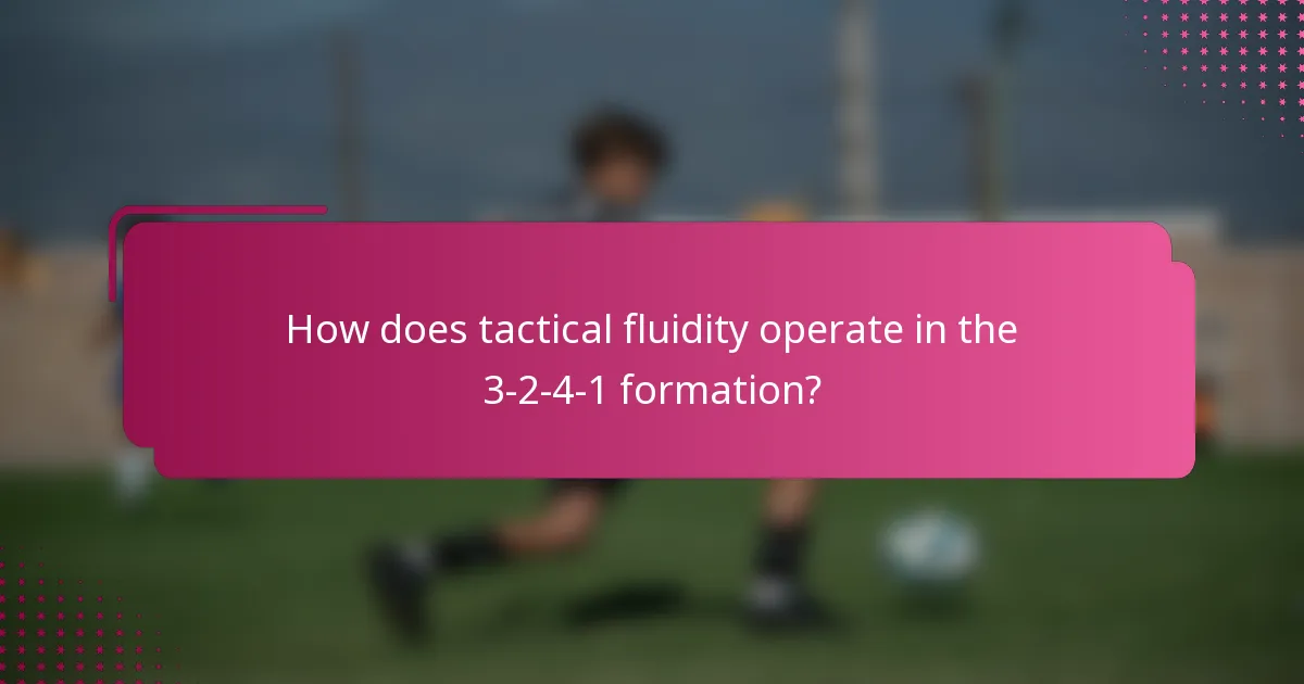 How does tactical fluidity operate in the 3-2-4-1 formation?