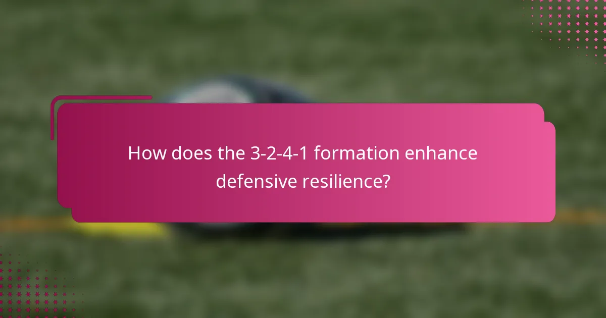 How does the 3-2-4-1 formation enhance defensive resilience?