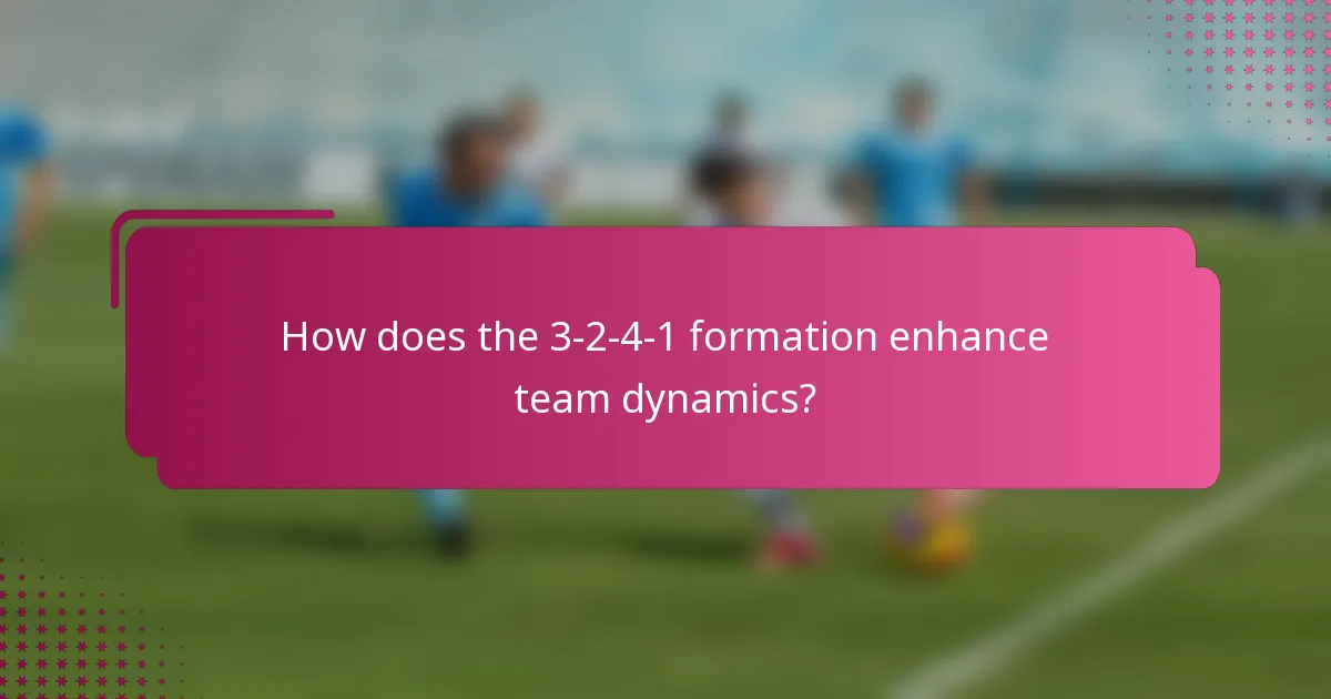 How does the 3-2-4-1 formation enhance team dynamics?