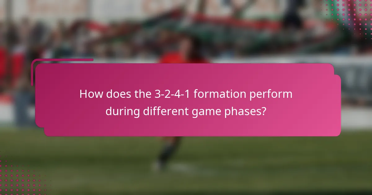 How does the 3-2-4-1 formation perform during different game phases?