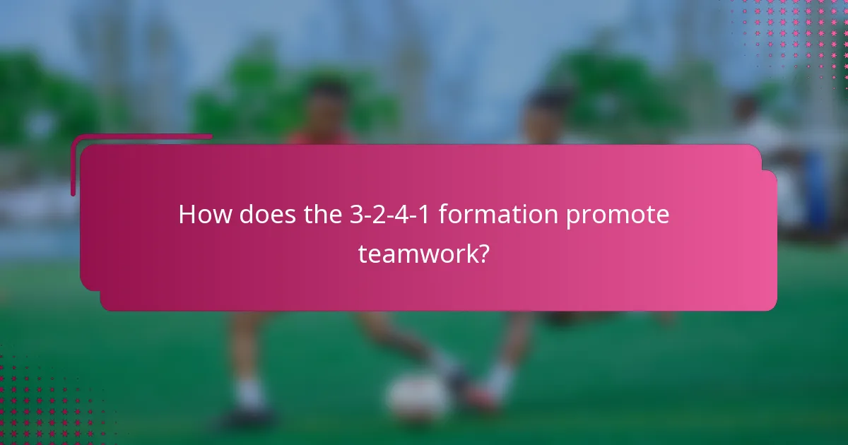 How does the 3-2-4-1 formation promote teamwork?