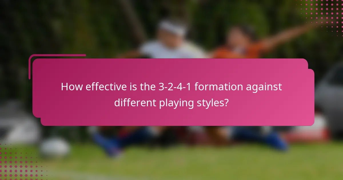 How effective is the 3-2-4-1 formation against different playing styles?