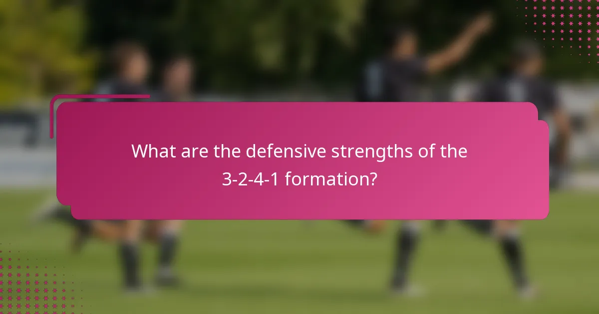 What are the defensive strengths of the 3-2-4-1 formation?