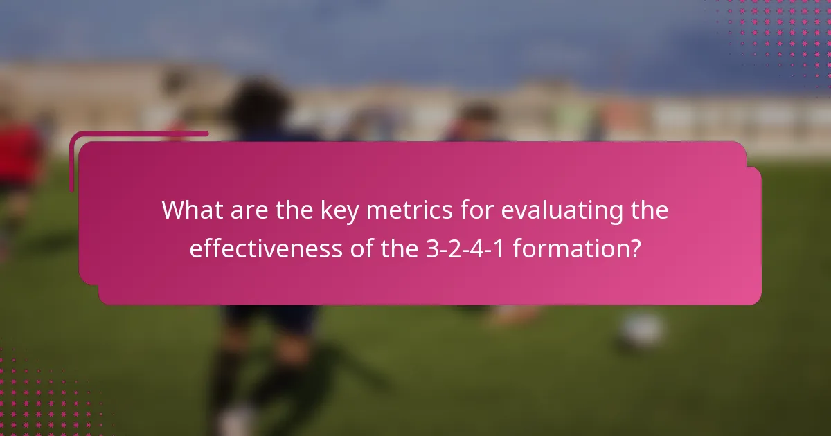 What are the key metrics for evaluating the effectiveness of the 3-2-4-1 formation?