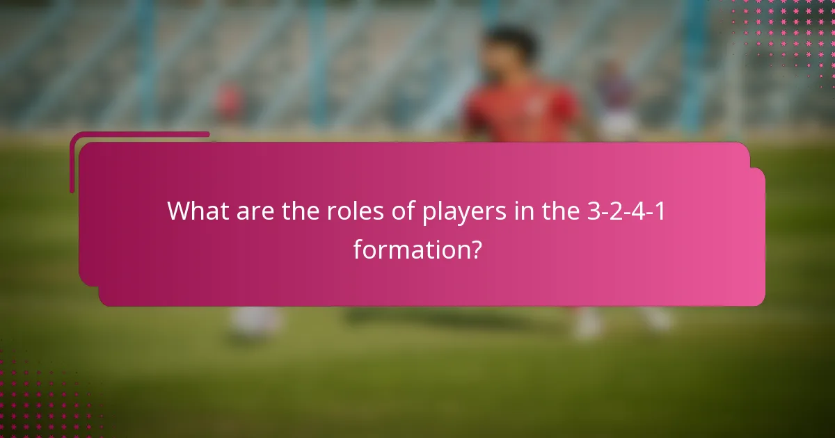What are the roles of players in the 3-2-4-1 formation?