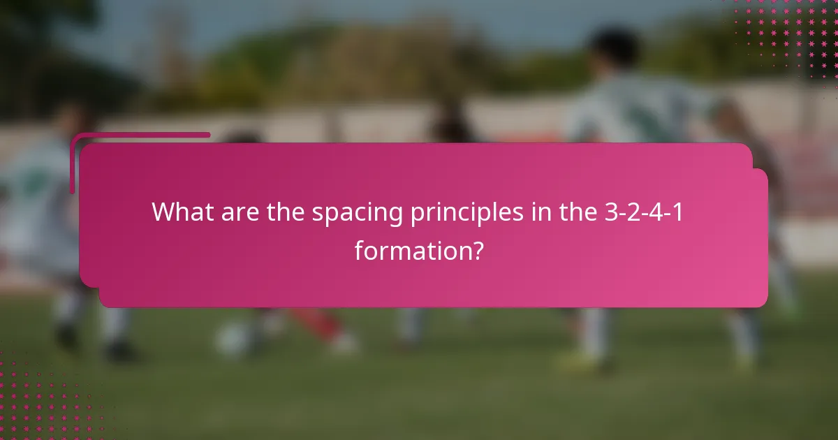 What are the spacing principles in the 3-2-4-1 formation?