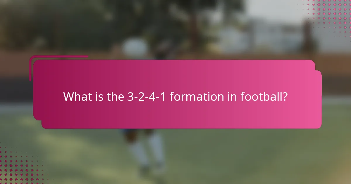 What is the 3-2-4-1 formation in football?