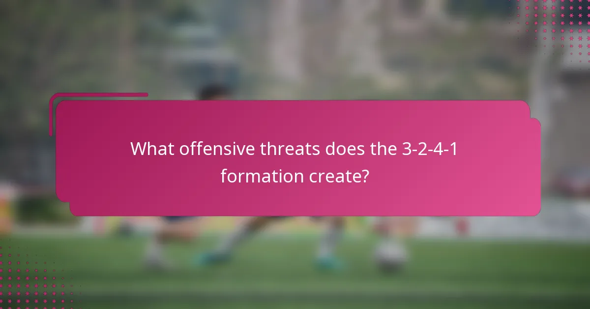 What offensive threats does the 3-2-4-1 formation create?