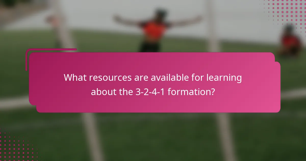 What resources are available for learning about the 3-2-4-1 formation?