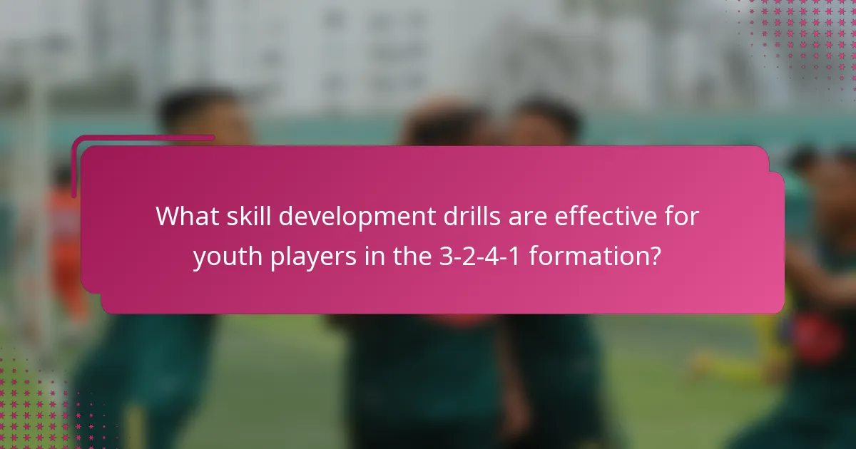 What skill development drills are effective for youth players in the 3-2-4-1 formation?